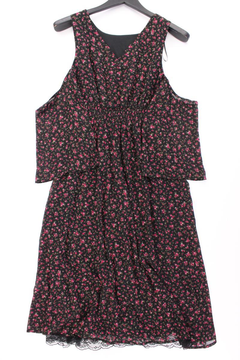 Clockhouse Chiffonkleid Gr. 38 mit Blumenmuster 3/4 Ärmel schwarz aus Polyester