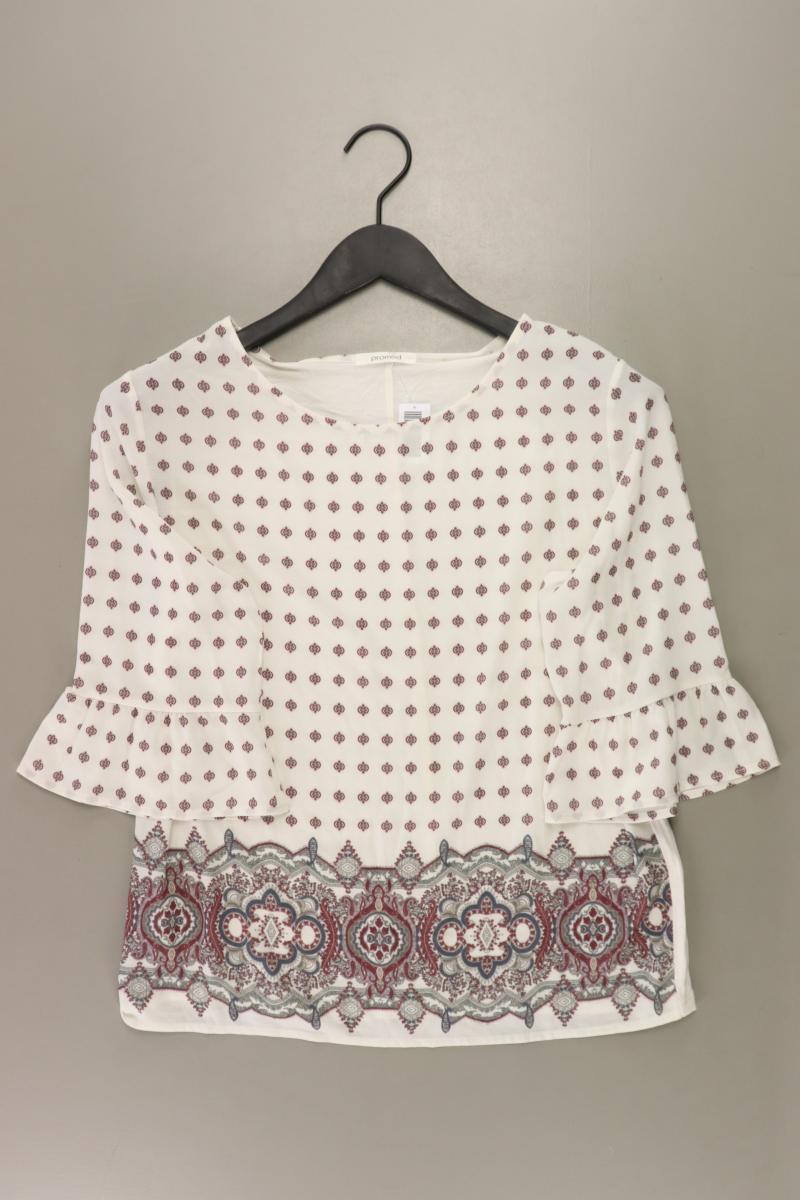 Promod Bluse Gr. M Trompetenärmel weiß aus Polyester