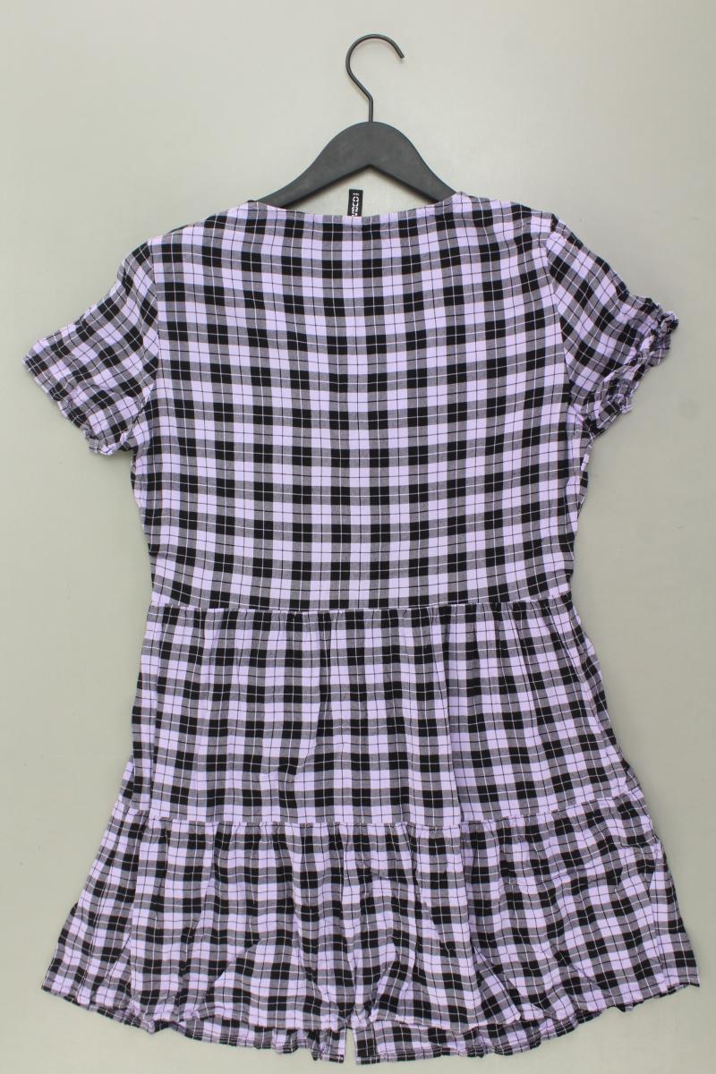 H&M Kurzarmkleid Gr. 40 kariert lila aus Viskose