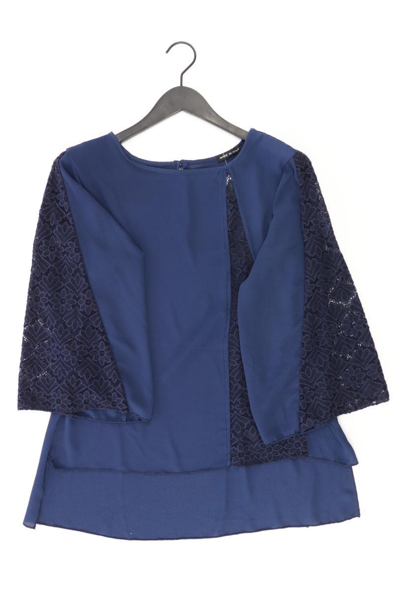 Bluse Gr. L 3/4 Ärmel blau aus Polyester