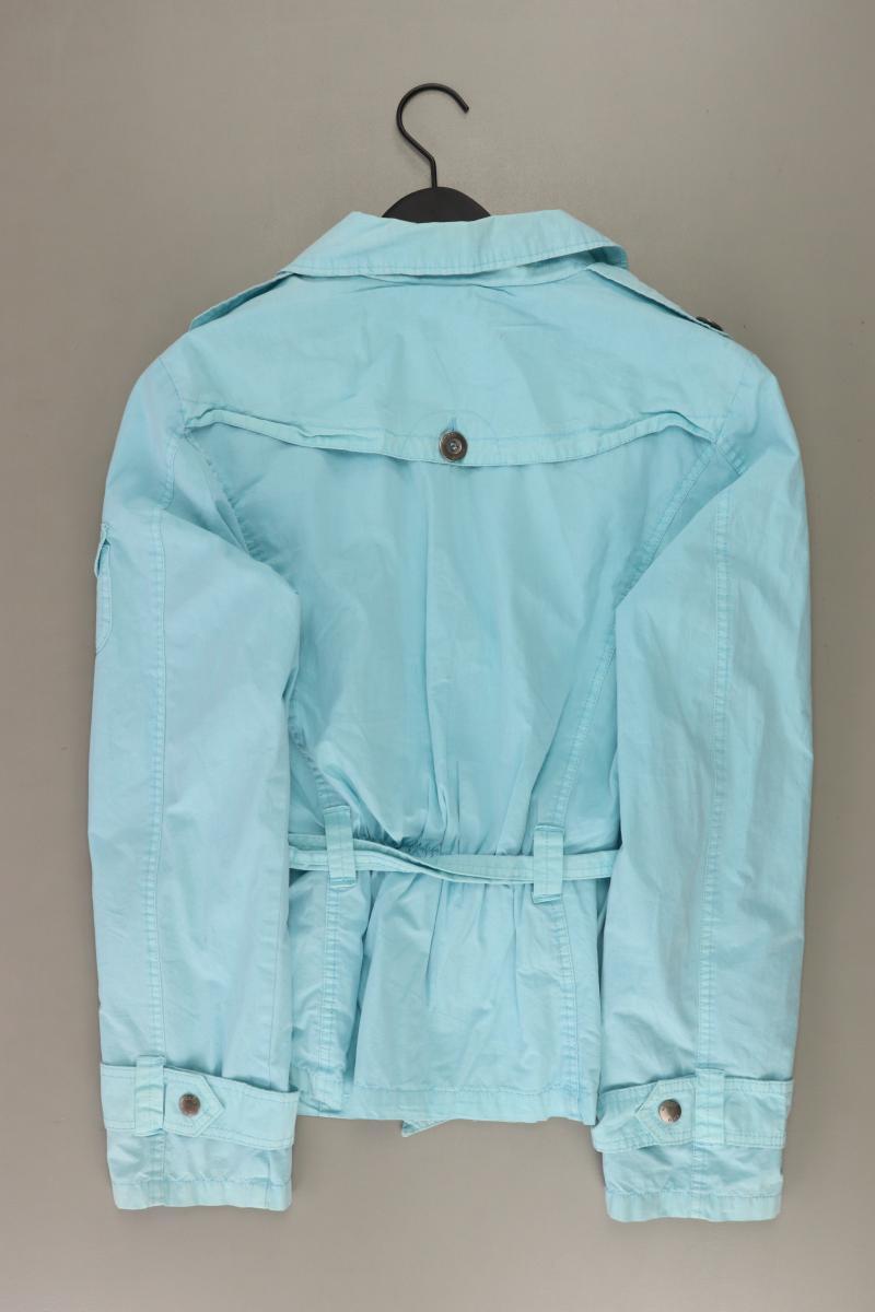 Zero Übergangsjacke Gr. 44 mit Gürtel türkis aus Baumwolle
