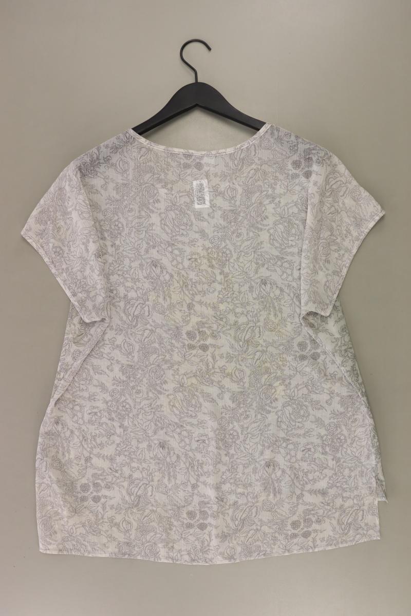 Liberty Kurzarmbluse Gr. XXL mit Blumenmuster grau aus Polyester