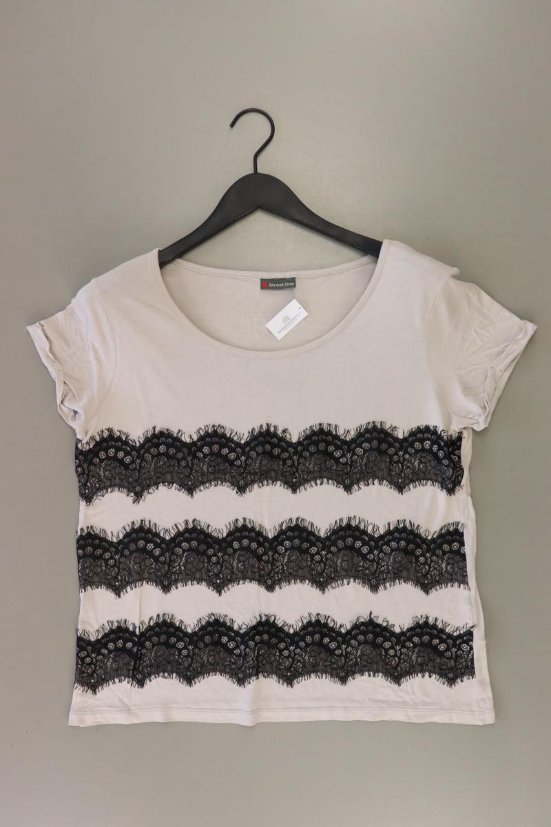 Street One T-Shirt Gr. 42 Kurzarm creme aus Viskose