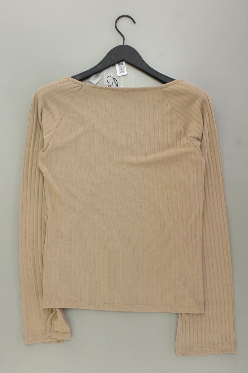 NA-KD Shirt mit V-Ausschnitt Gr. 46 neu mit Etikett Langarm braun aus Polyester