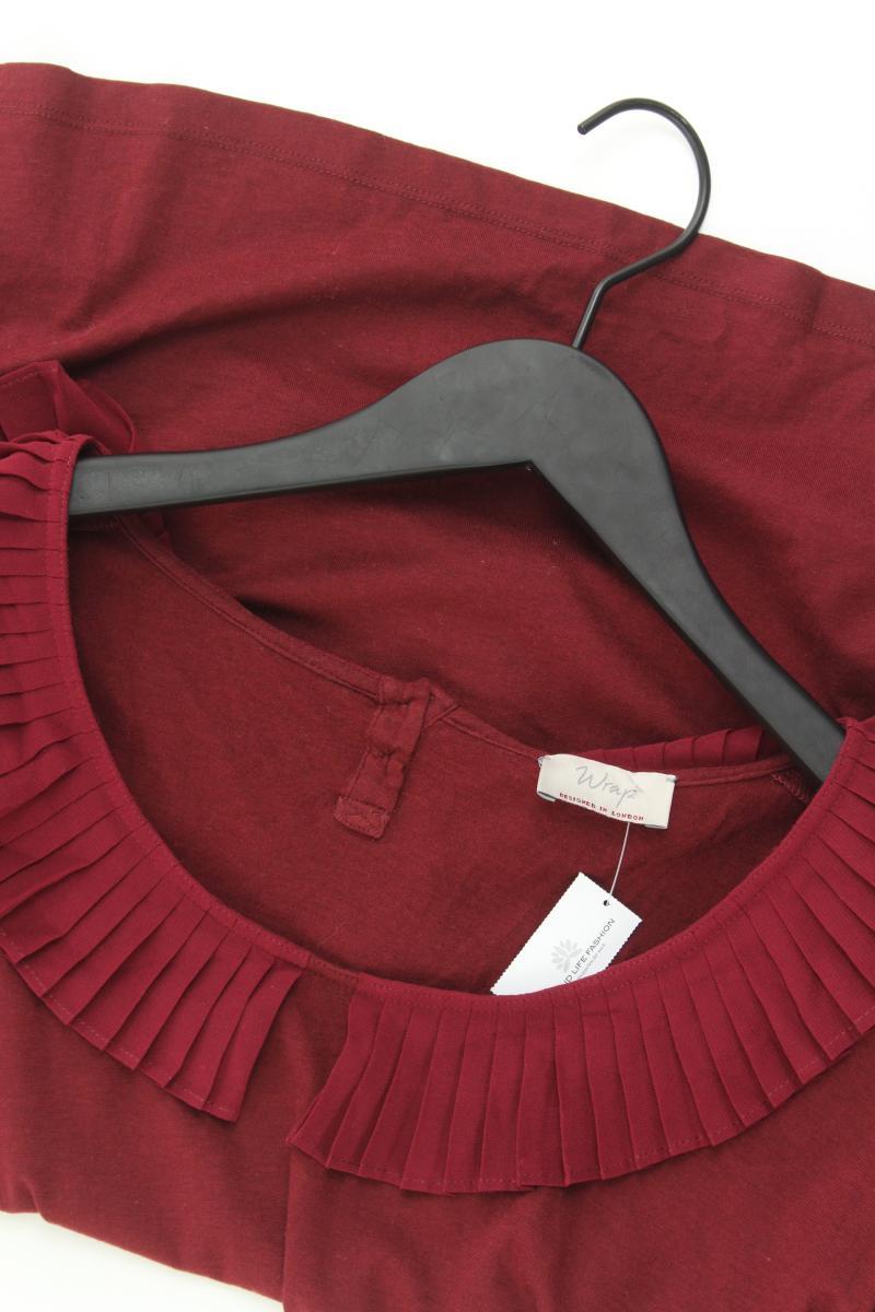 Wrap Shirt Gr. 42 3/4 Ärmel rot aus Baumwolle