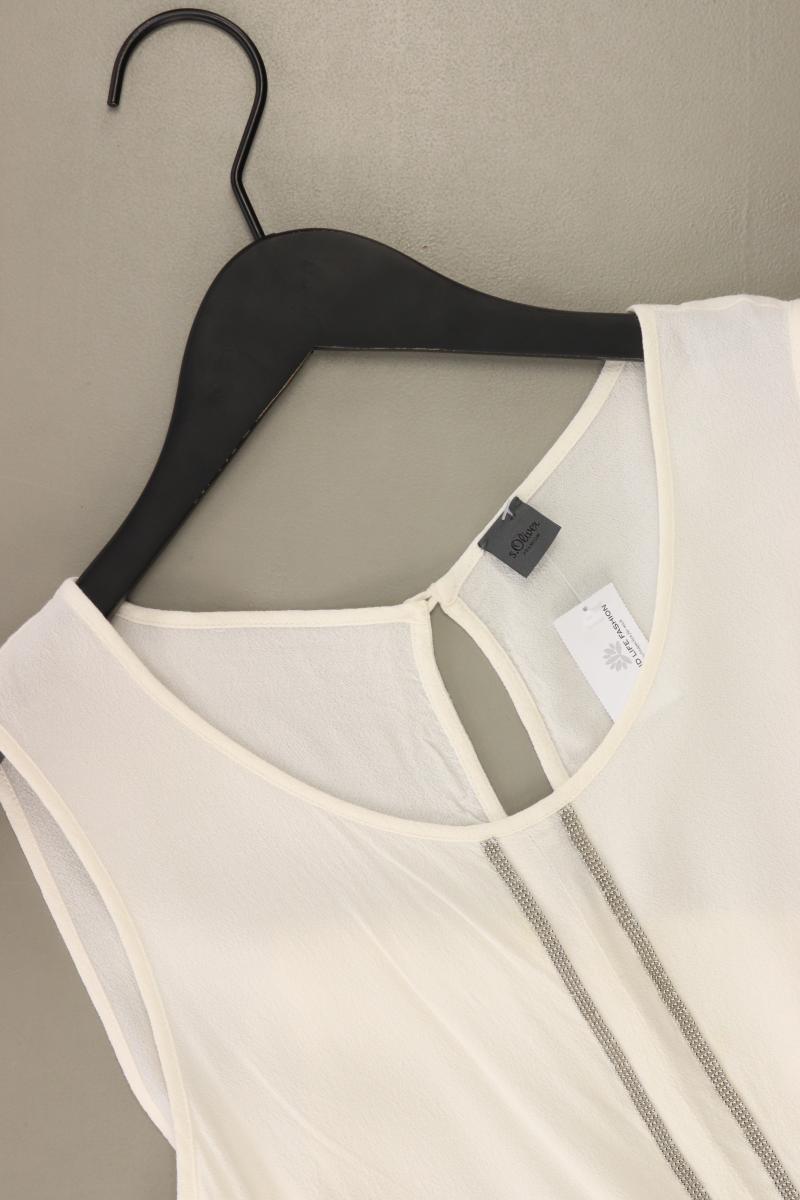 s.Oliver Premium Ärmellose Bluse Gr. 38 mit Pailletten creme
