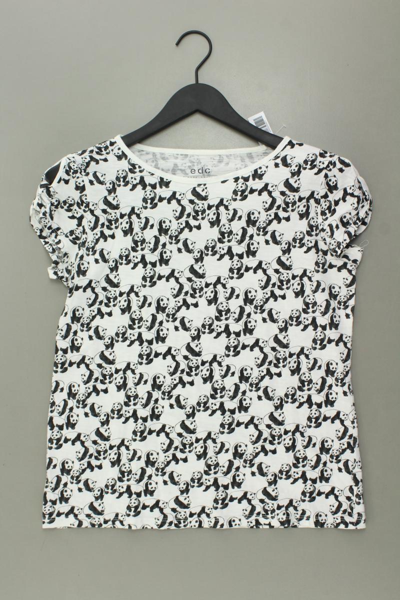 edc by Esprit Printshirt Gr. S mit Tierdruck Kurzarm weiß