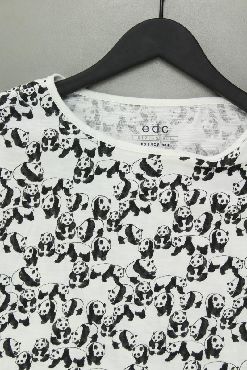 edc by Esprit Printshirt Gr. S mit Tierdruck Kurzarm weiß