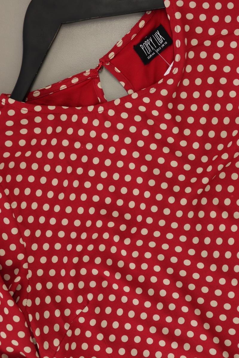 Langarmbluse Gr. 44 gepunktet rot aus Polyester