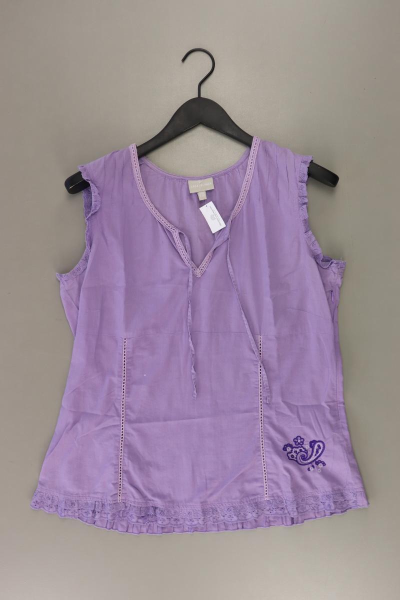 Ärmellose Bluse Gr. 42 lila aus Baumwolle