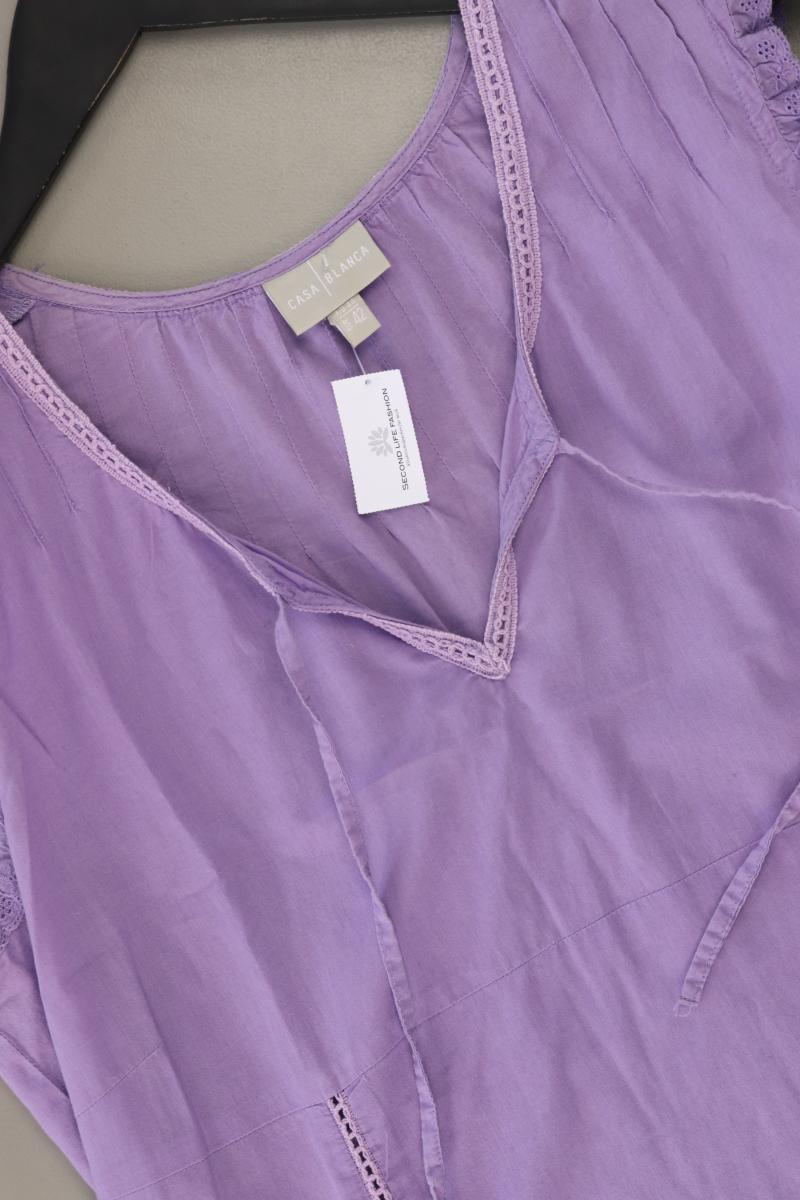 Ärmellose Bluse Gr. 42 lila aus Baumwolle
