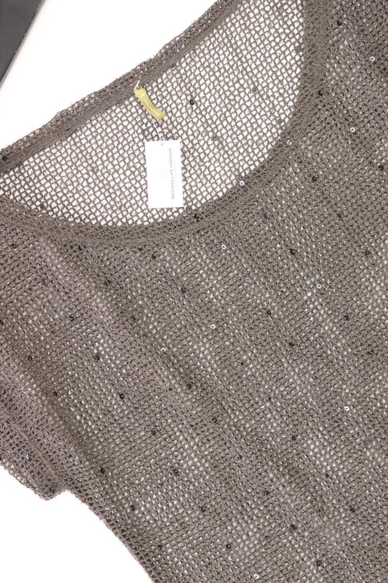 PALMERS Strickshirt Gr. M Kurzarm grau