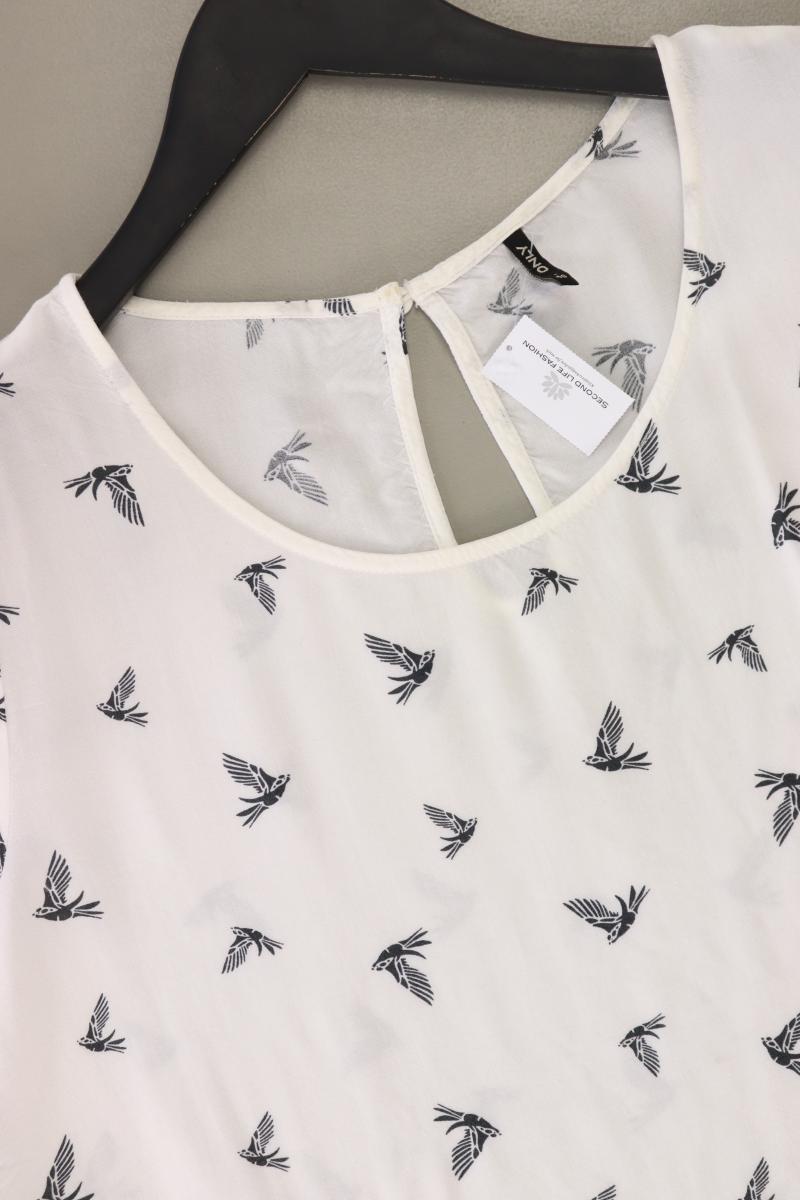 Kurzarmbluse Gr. 40 weiß aus Viskose