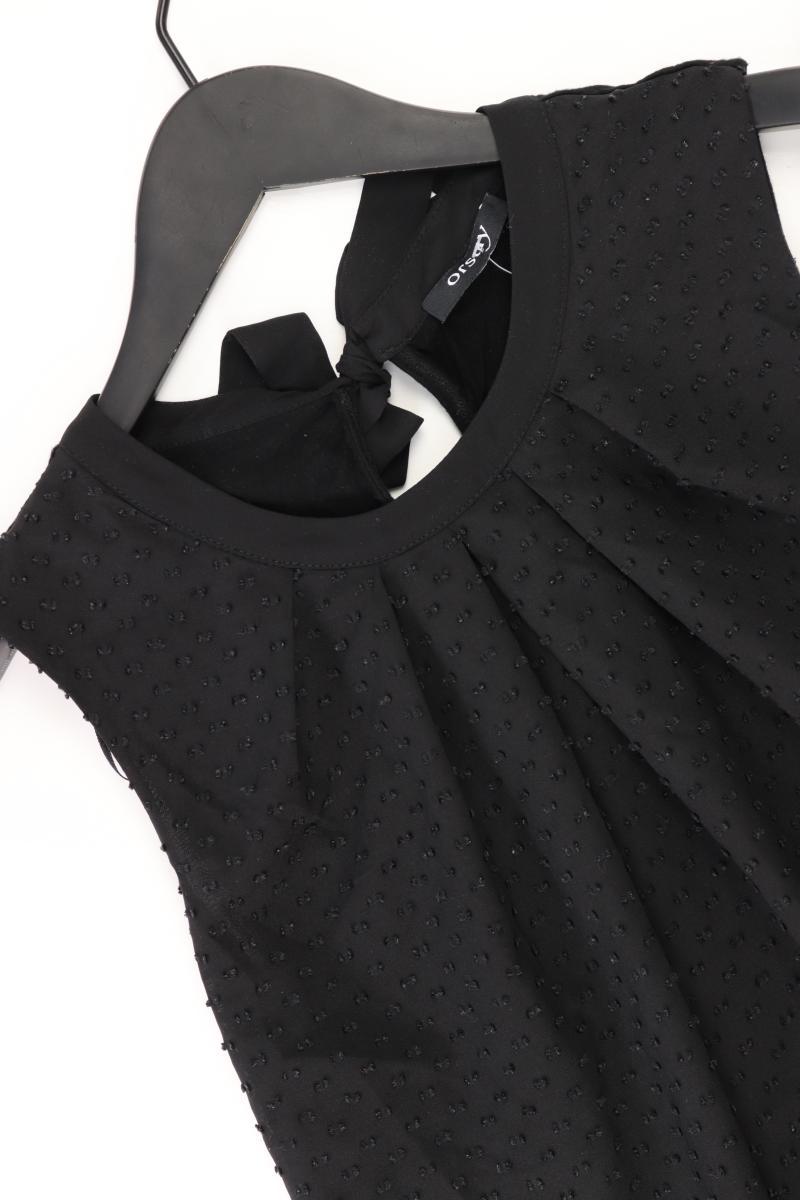 Schluppenbluse Gr. M Ärmellos schwarz aus Polyester