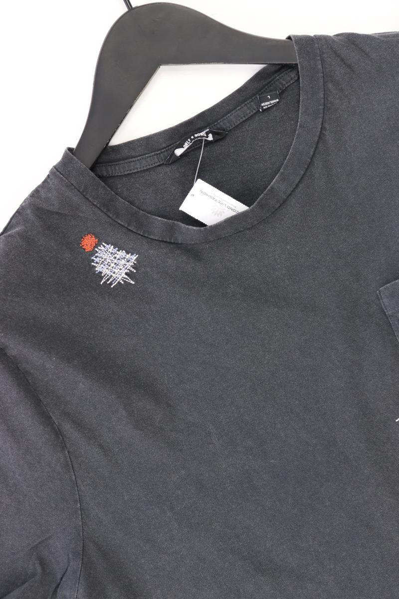 ONLY & SONS T-Shirt für Herren Gr. L Kurzarm grau aus Baumwolle