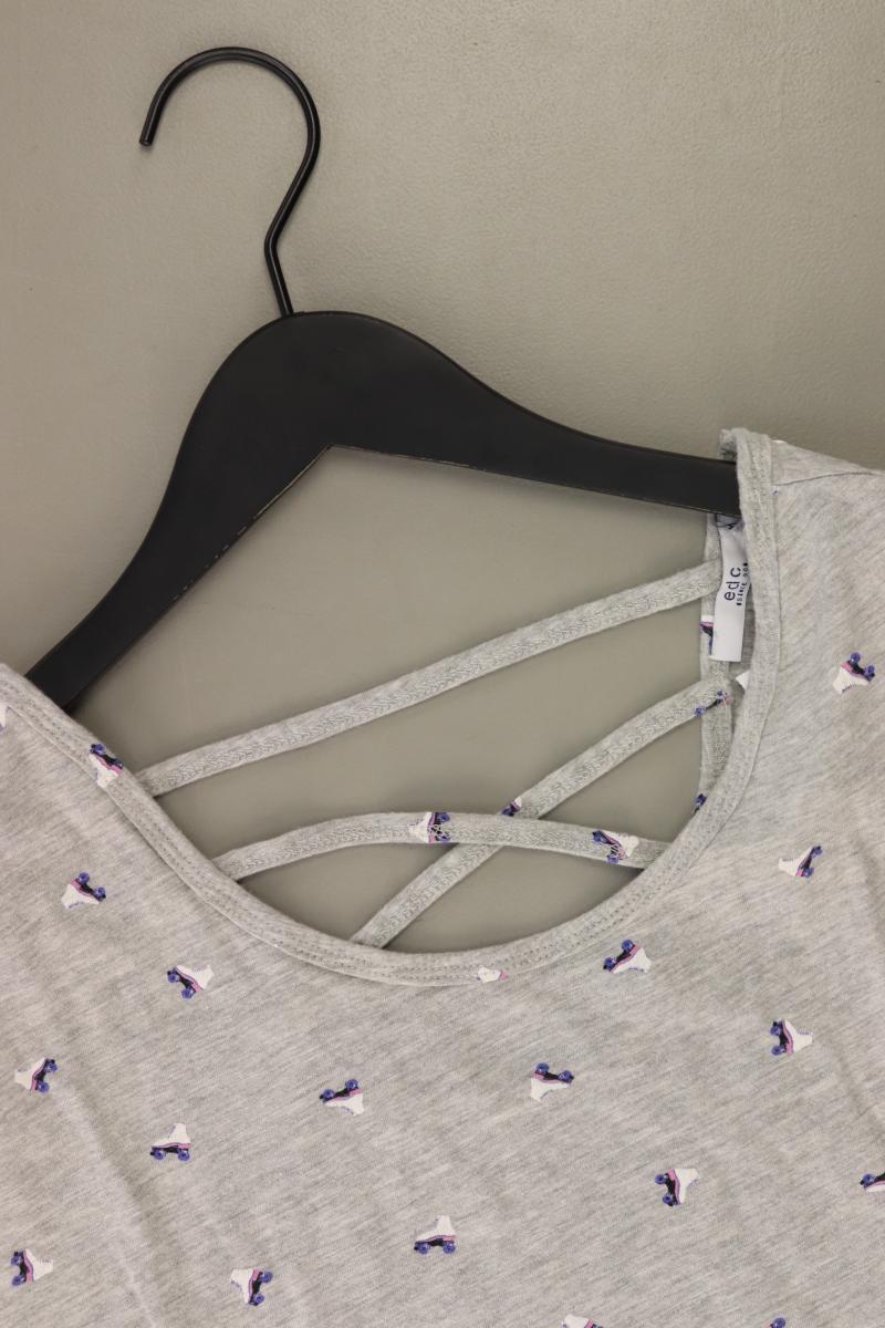 edc by Esprit Shirt mit Inlineskate Muster Gr. M Kurzarm grau aus Baumwolle
