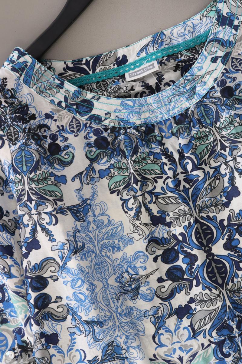 Street One Tunika Gr. 36 mit Blumenmuster Langarm blau aus Viskose