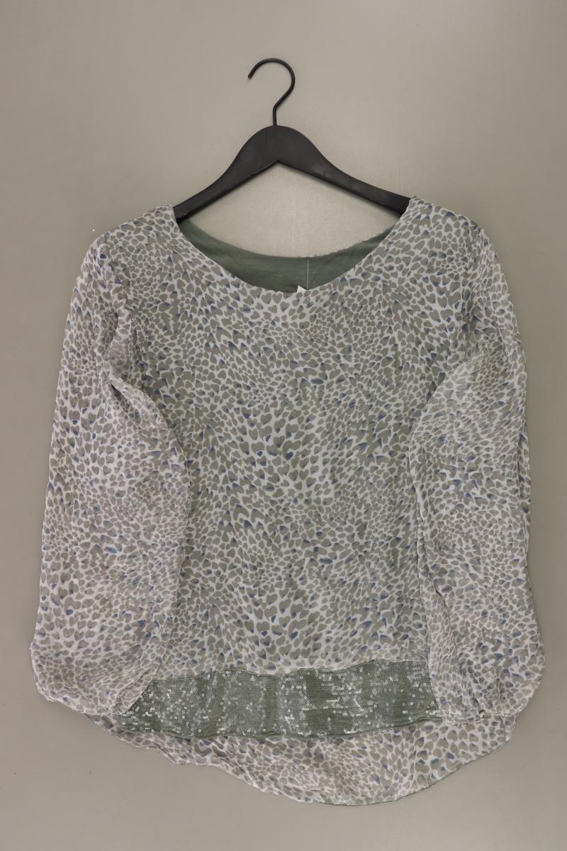 Langarmbluse Gr. 38 mit Tierdruck grau