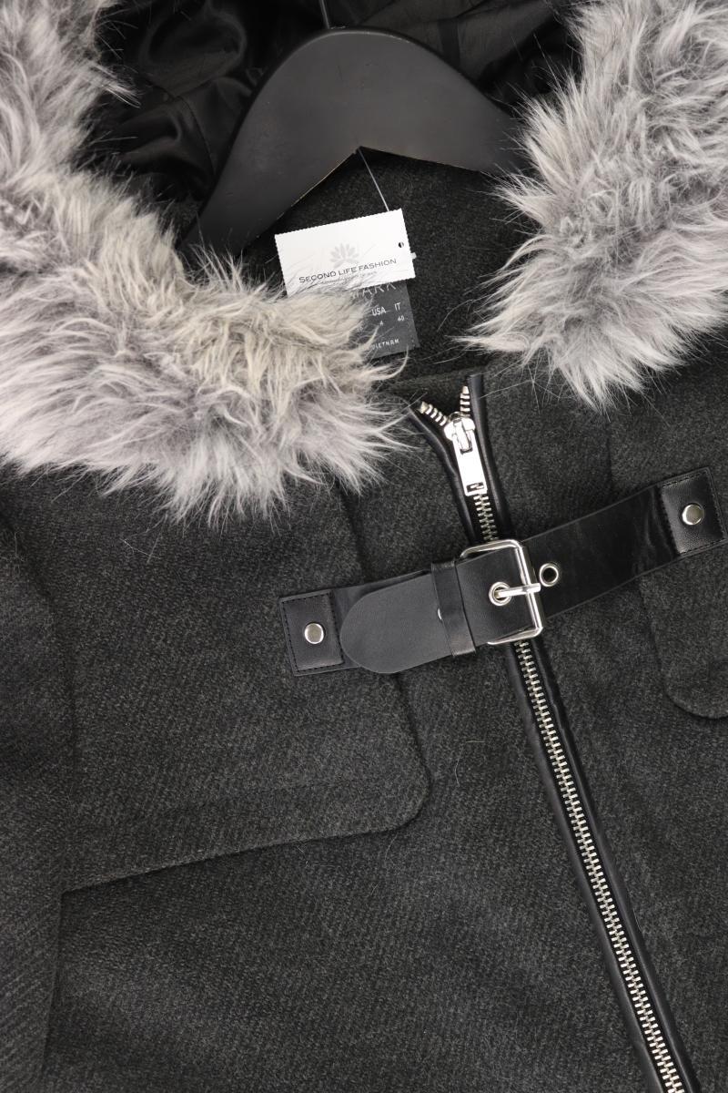 Kapuzenmantel Gr. 36 grau aus Polyester