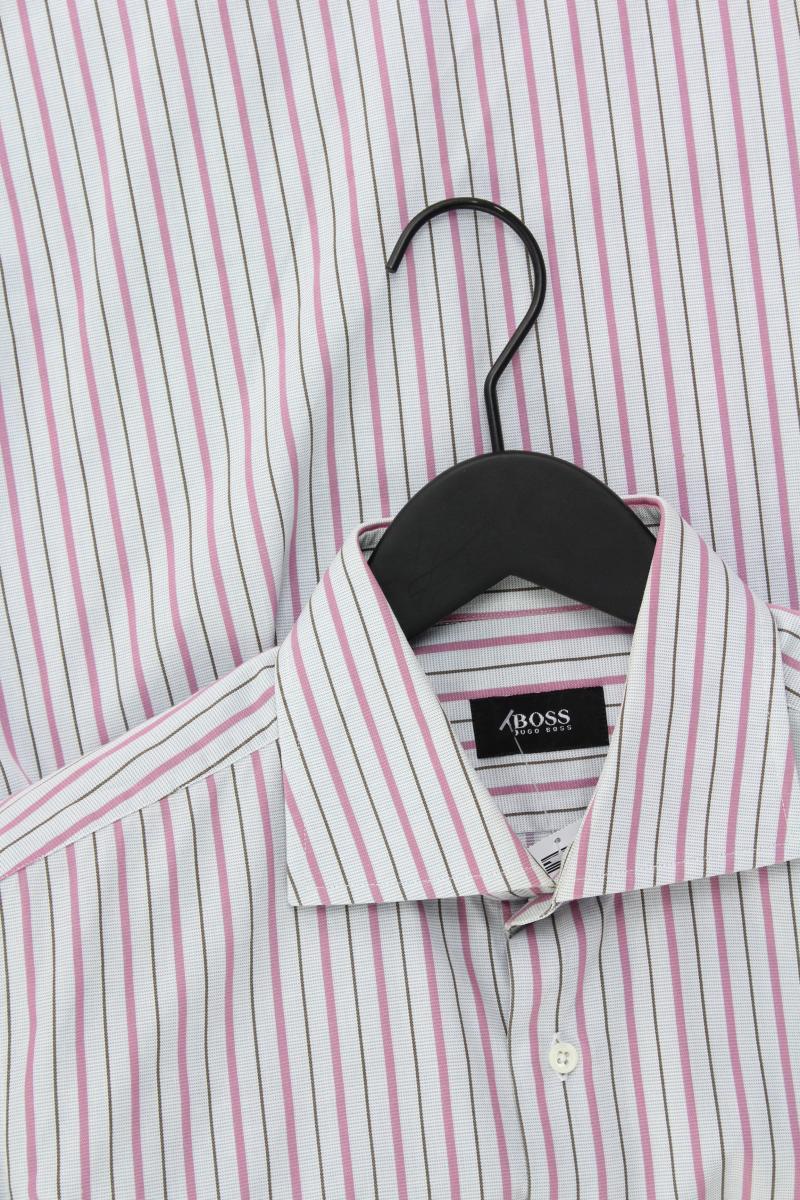 BOSS by Hugo Boss Langarmhemd für Herren Gr. Hemdgröße 40 gestreift mehrfarbig