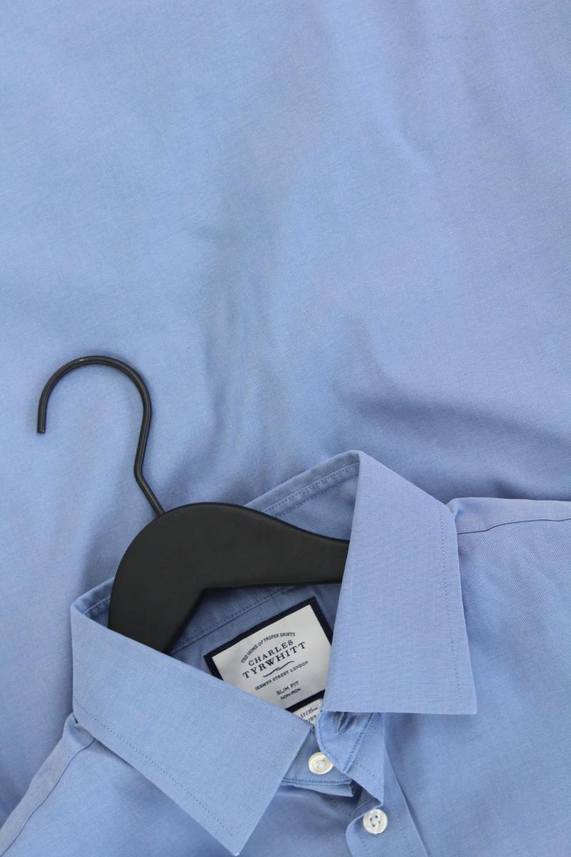 CHARLES TYRWHITT Langarmhemd für Herren Gr. Hemdgröße 43 blau aus Baumwolle