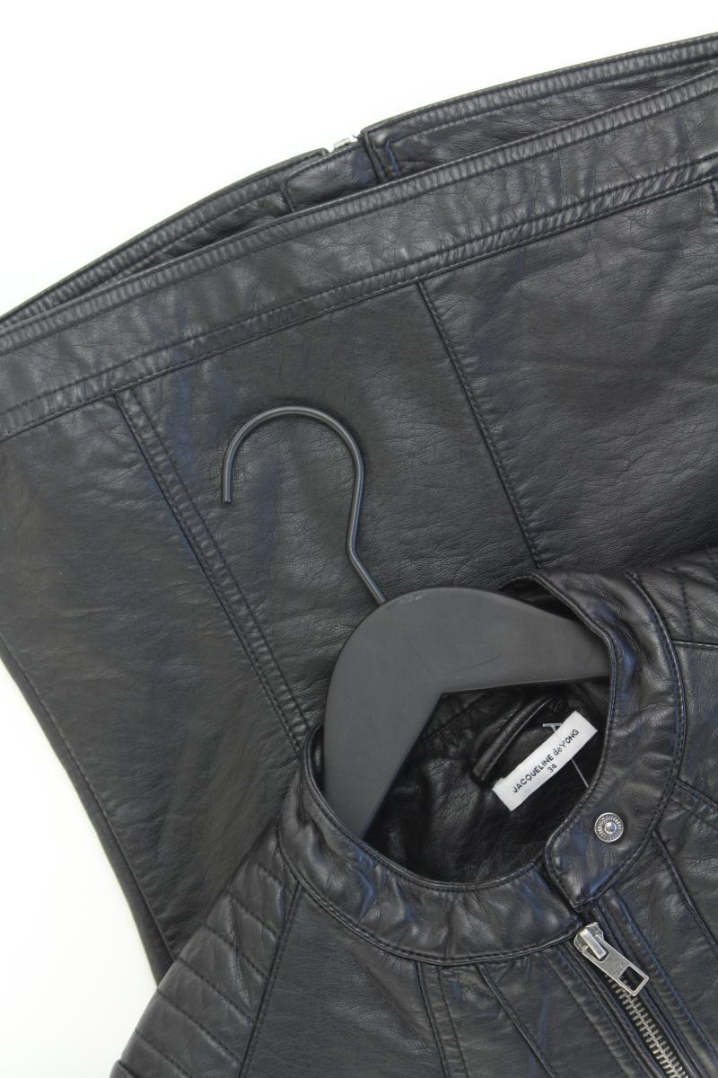 Jacqueline de Yong Kunstlederjacke Gr. 34 schwarz aus Polyurethan
