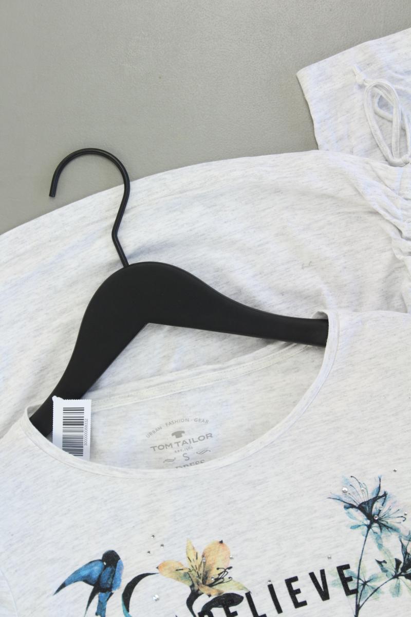 Tom Tailor Printshirt Gr. M Langarm grau aus Viskose