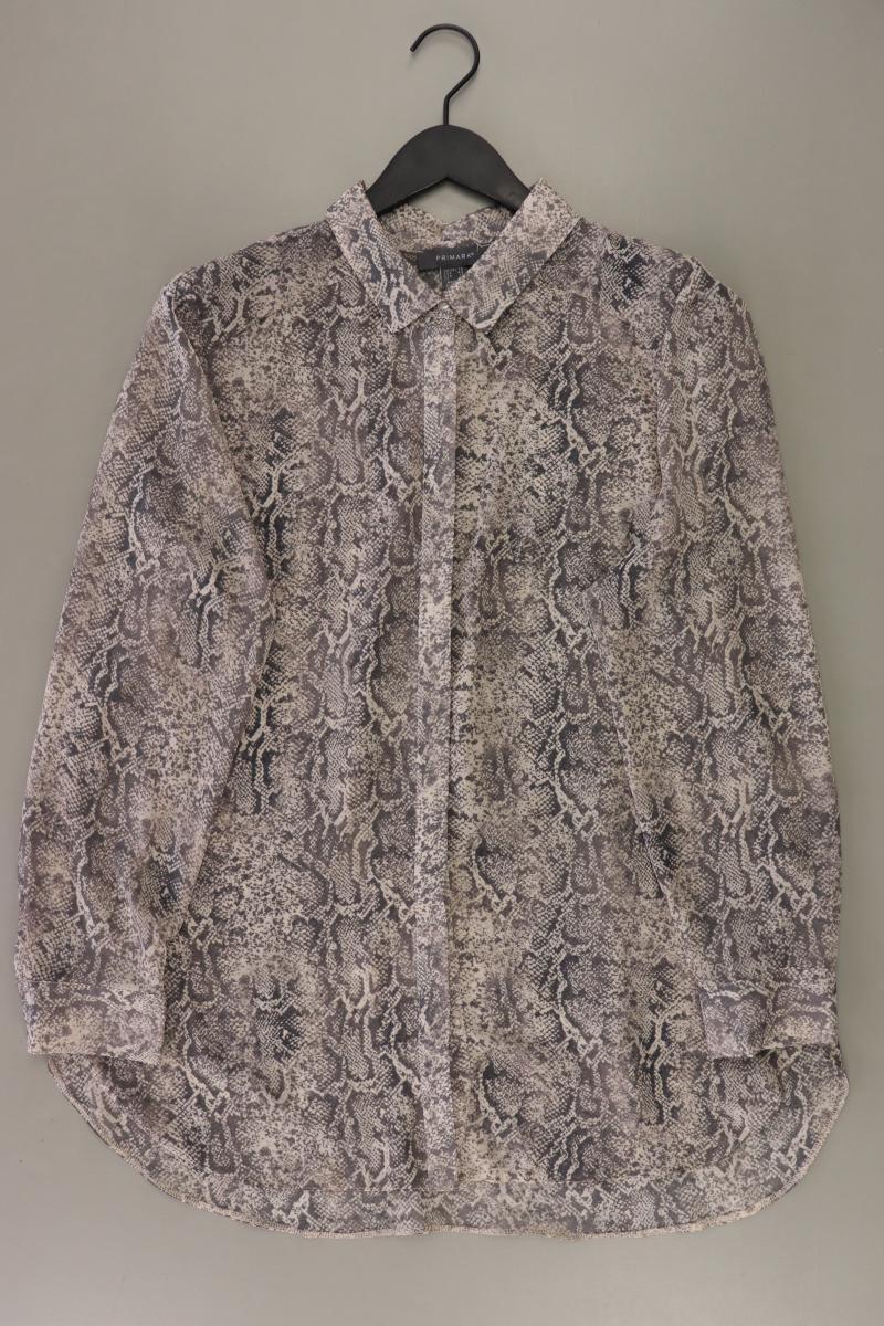 Langarmbluse Gr. 44 grau aus Polyester