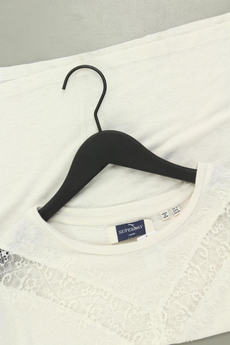 Superdry T-Shirt Gr. 40 Kurzarm creme aus Leinen