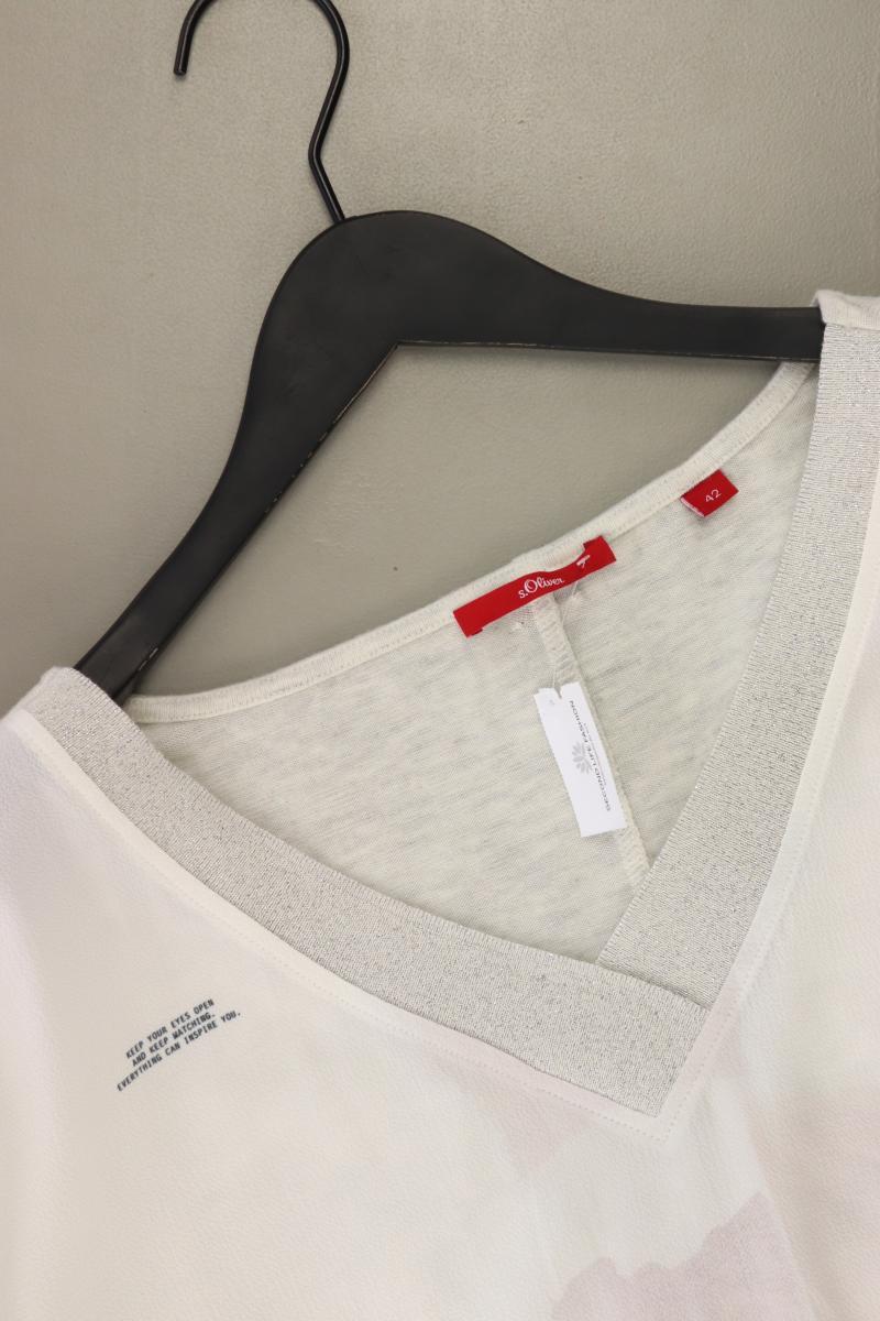 s.Oliver Langarmbluse Gr. 42 creme aus Polyester