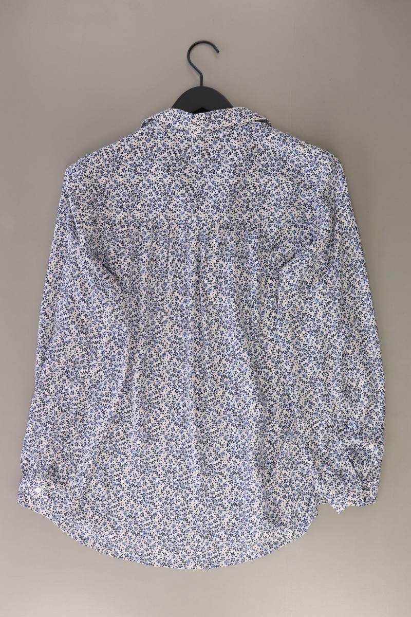 H&M Langarmbluse Gr. 50 mit Blumenmuster blau aus Polyester