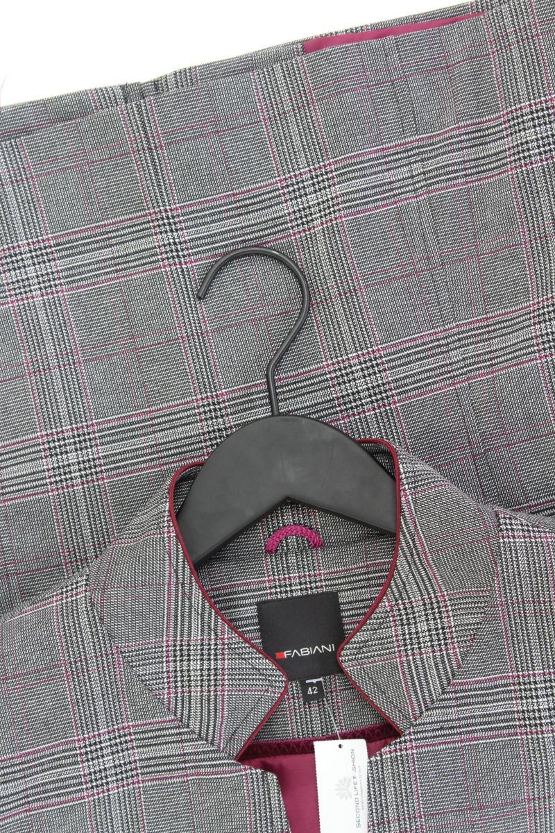 FABIANI Übergangsjacke Gr. 42 kariert grau aus Polyester