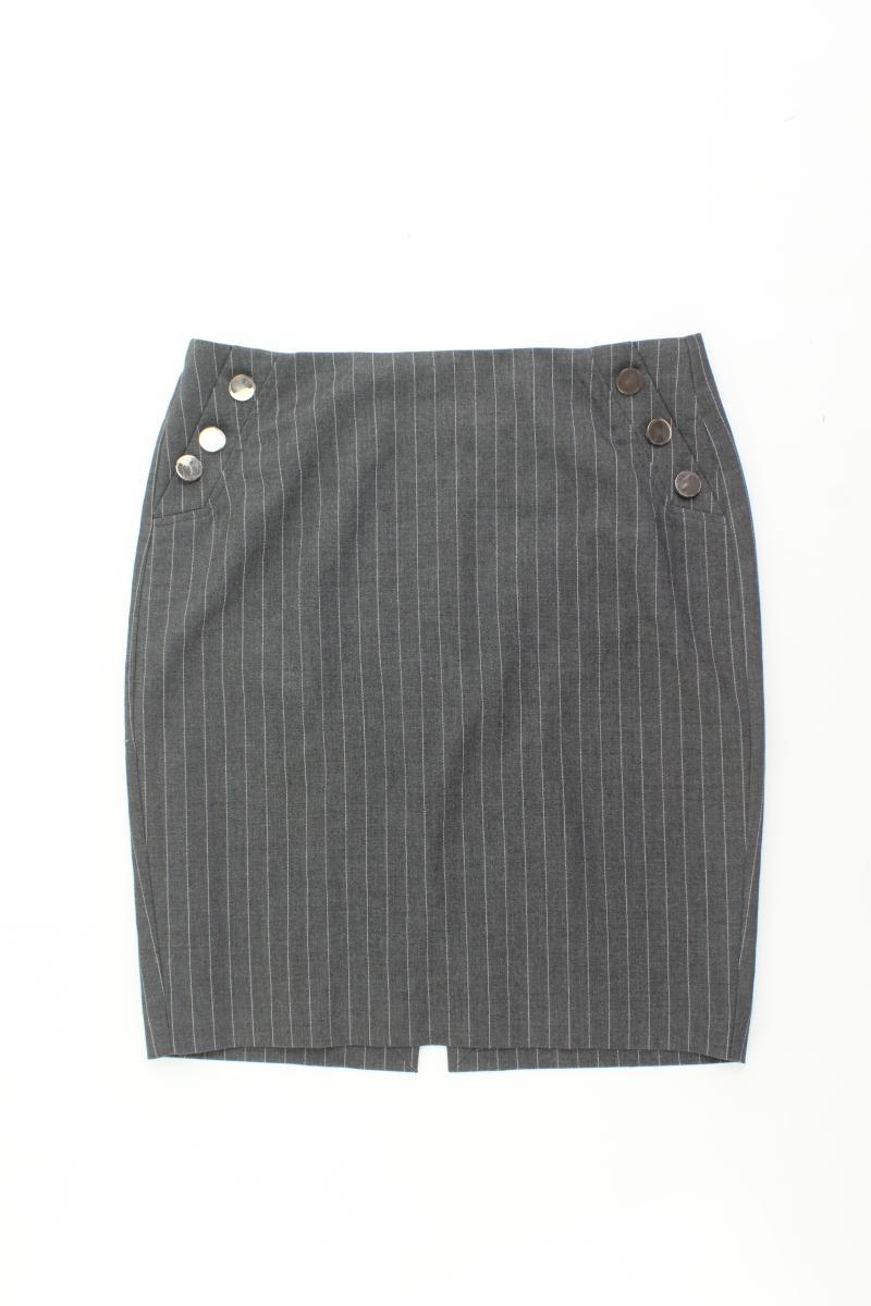 Patrizia Dini Bleistiftrock Gr. 38 gestreift mit Nieten grau aus Polyester