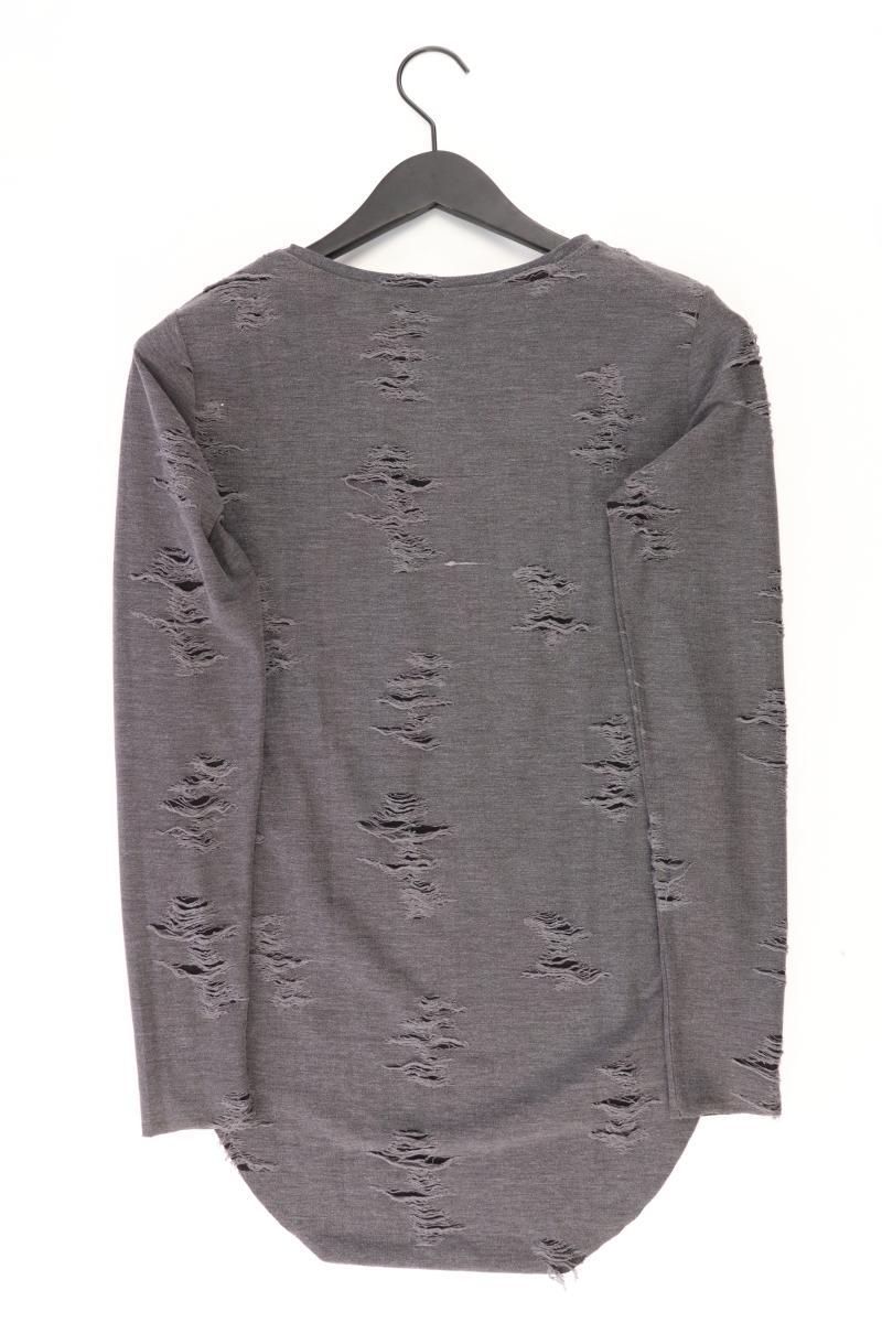 H&M Shirt mit Cut-Outs Gr. S Langarm grau aus Polyester