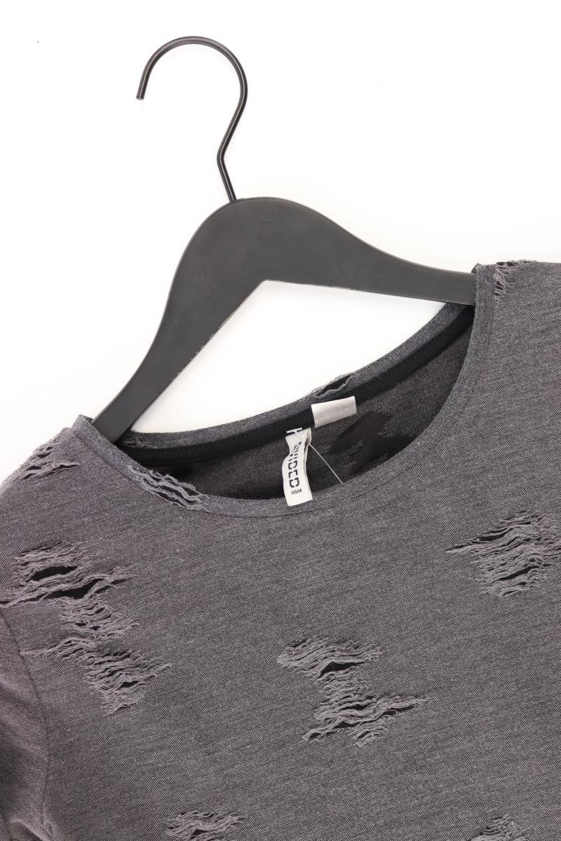 H&M Shirt mit Cut-Outs Gr. S Langarm grau aus Polyester