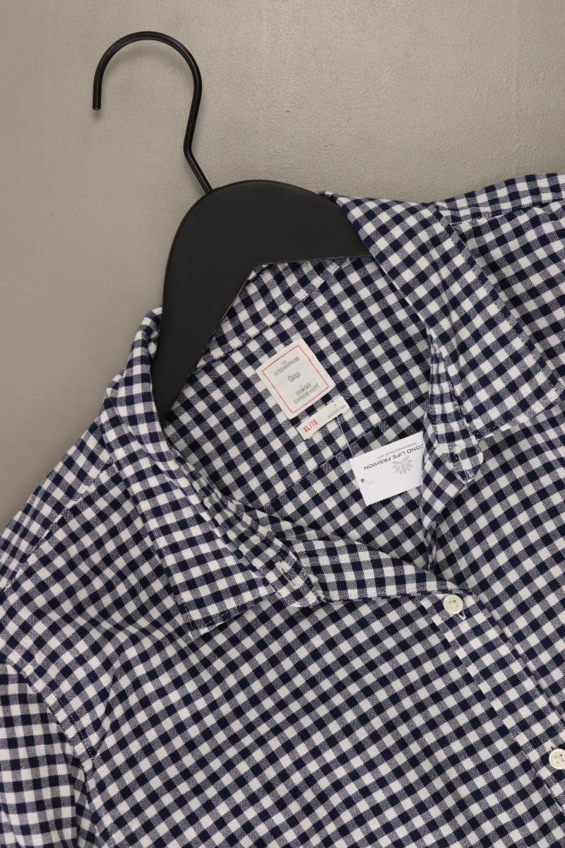 GAP Karobluse Gr. XL kariert Langarm blau aus Baumwolle