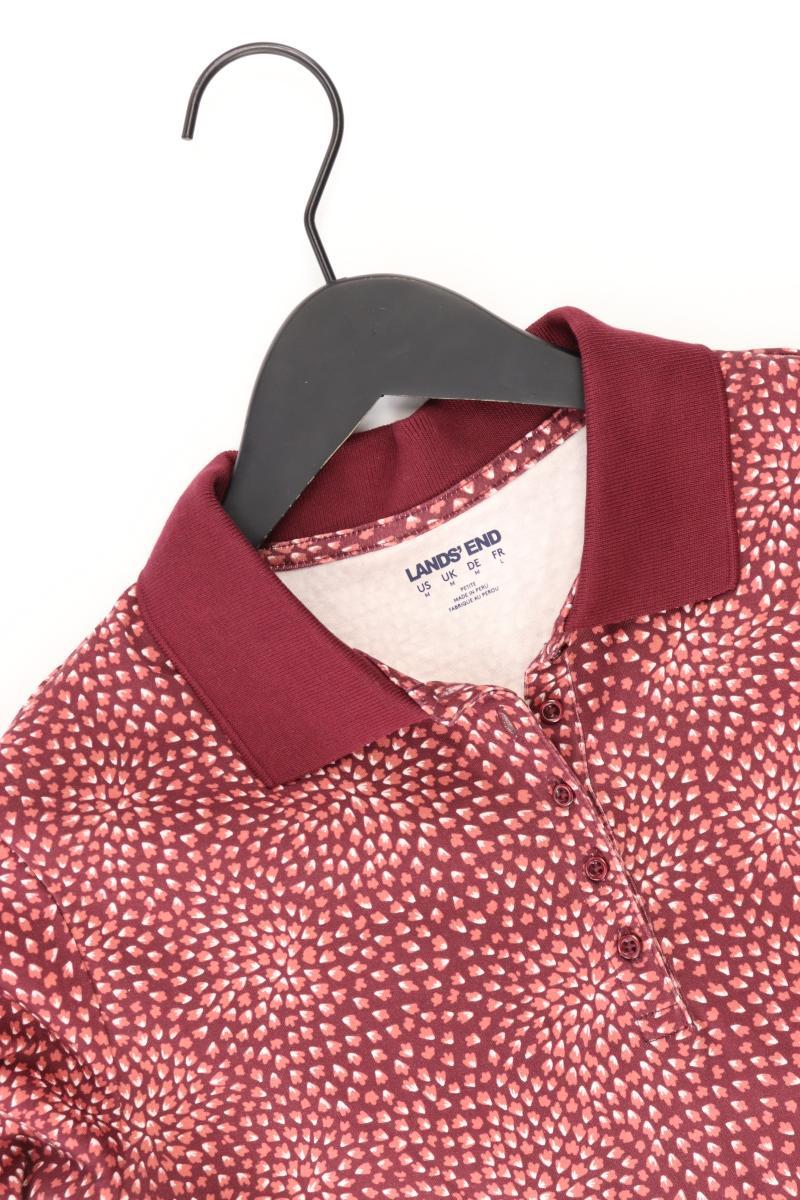Lands' End Poloshirt Gr. M Langarm rot aus Baumwolle