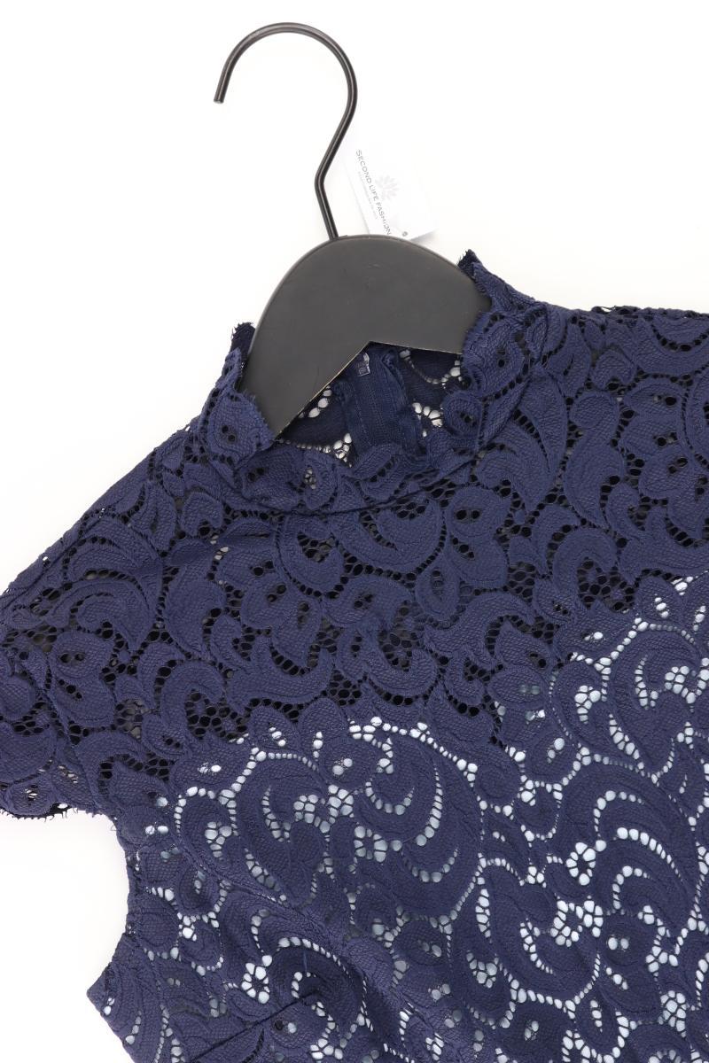 Abendkleid Gr. 34 neuwertig Kurzarm blau aus Polyester