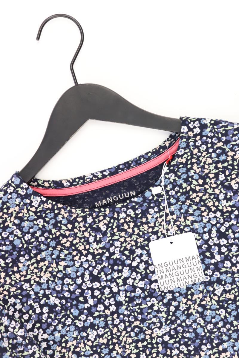 Manguun Shirt Gr. M mit Blumenmuster neu mit Etikett 3/4 Ärmel blau aus Viskose