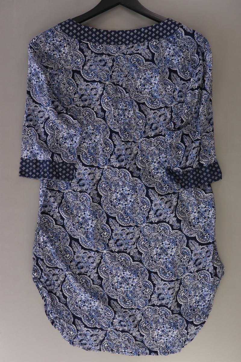 Esprit Longbluse Gr. M mit Paisleymuster 3/4 Ärmel blau aus Viskose