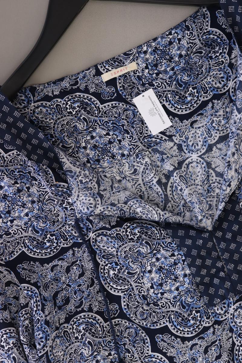 Esprit Longbluse Gr. M mit Paisleymuster 3/4 Ärmel blau aus Viskose