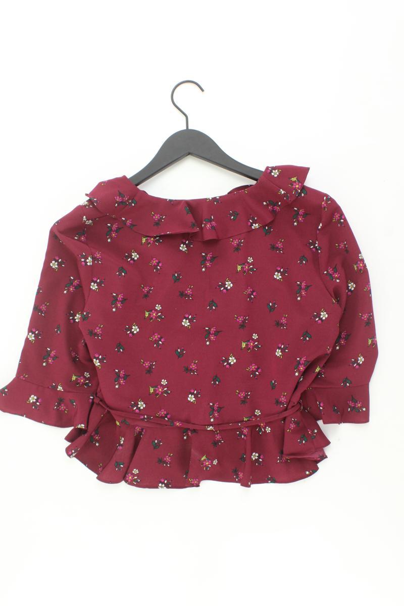 Topshop Bluse Gr. 38 mit Blumenmuster 3/4 Ärmel rot aus Polyester