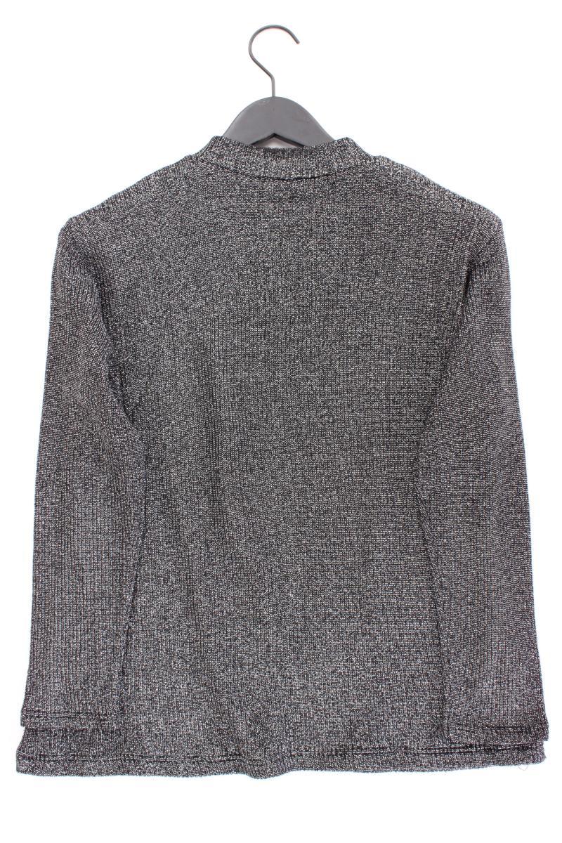 Pullover mit Glitzer und Wolle Gr. 44/46 Langarm silber aus Polyacryl