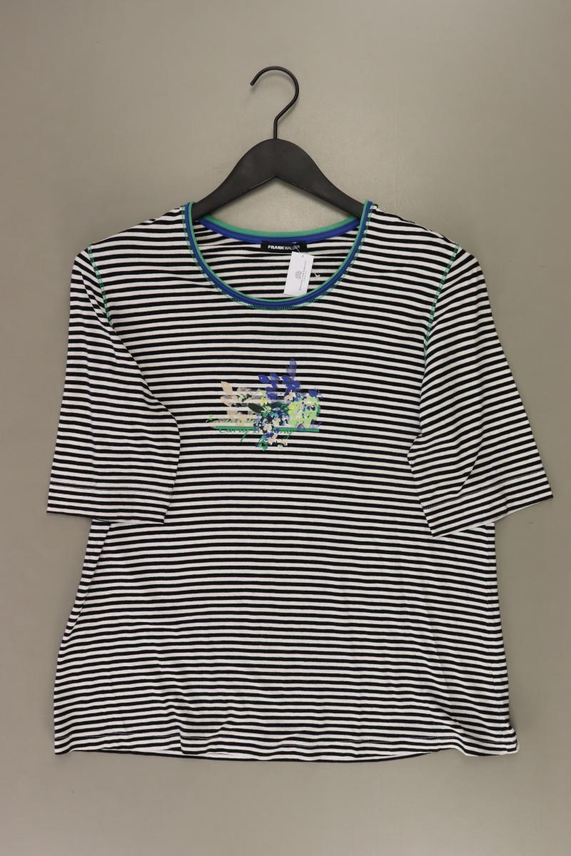Frank Walder Ringelshirt Gr. 44 gestreift Kurzarm schwarz aus Viskose