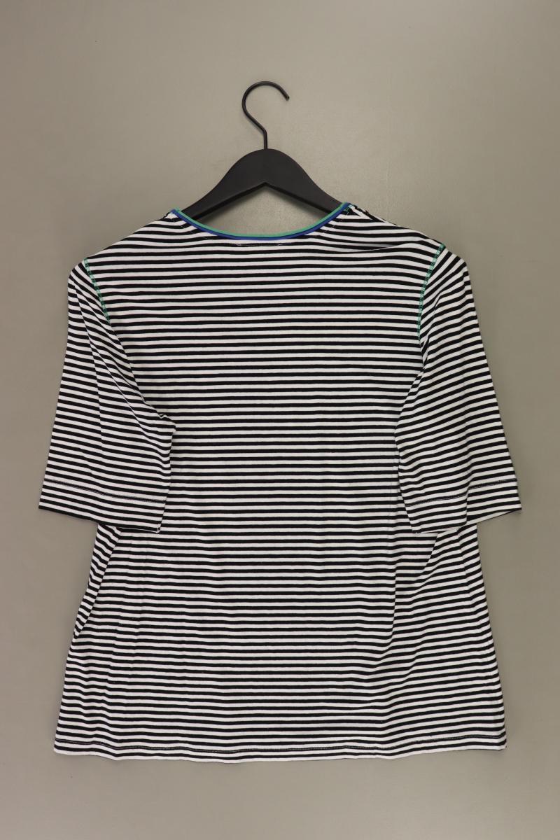 Frank Walder Ringelshirt Gr. 44 gestreift Kurzarm schwarz aus Viskose