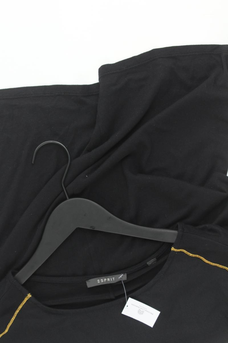 Esprit Kurzarmbluse Gr. XL mit Glitzer schwarz