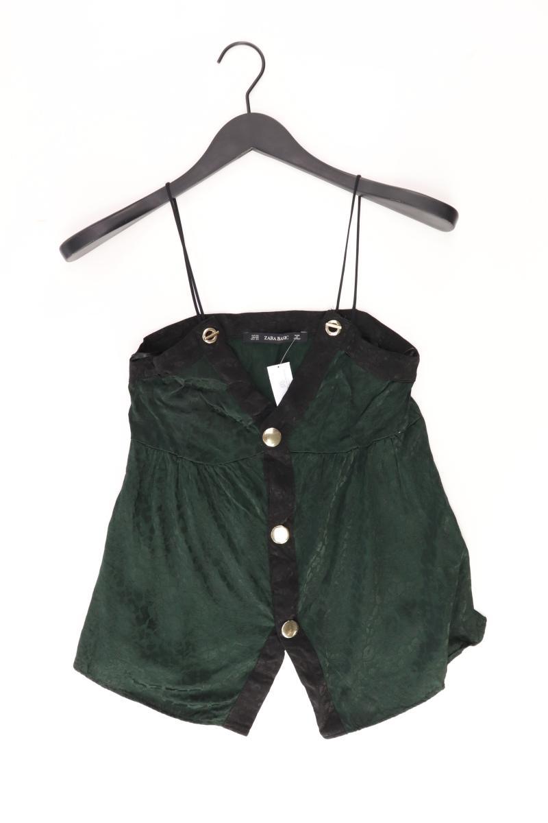 Zara Spaghetti-Top Gr. XS mit Tierdruck grün aus Polyester