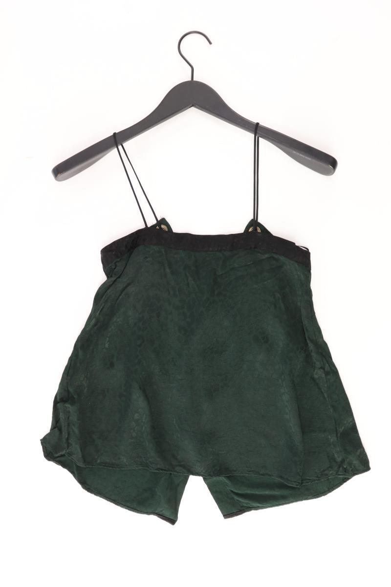 Zara Spaghetti-Top Gr. XS mit Tierdruck grün aus Polyester