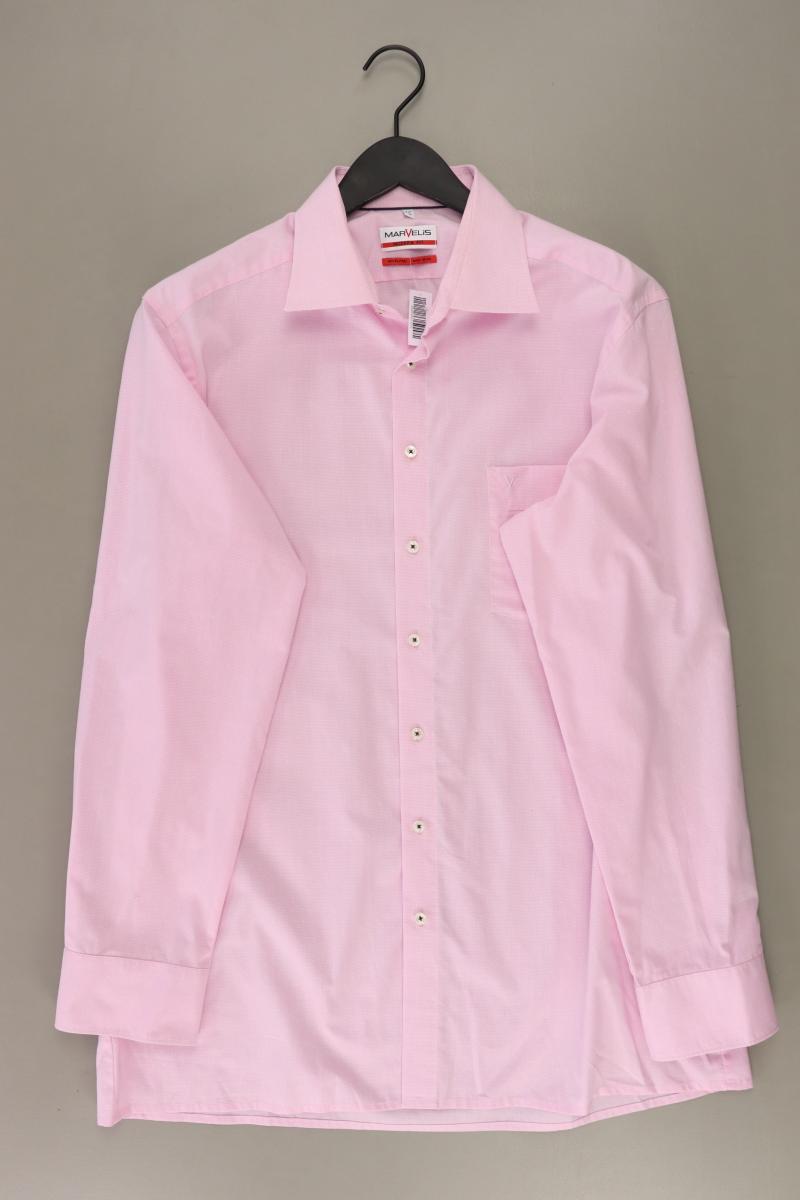 MARVELIS Langarmhemd für Herren Gr. Hemdgröße 44 rosa aus Baumwolle