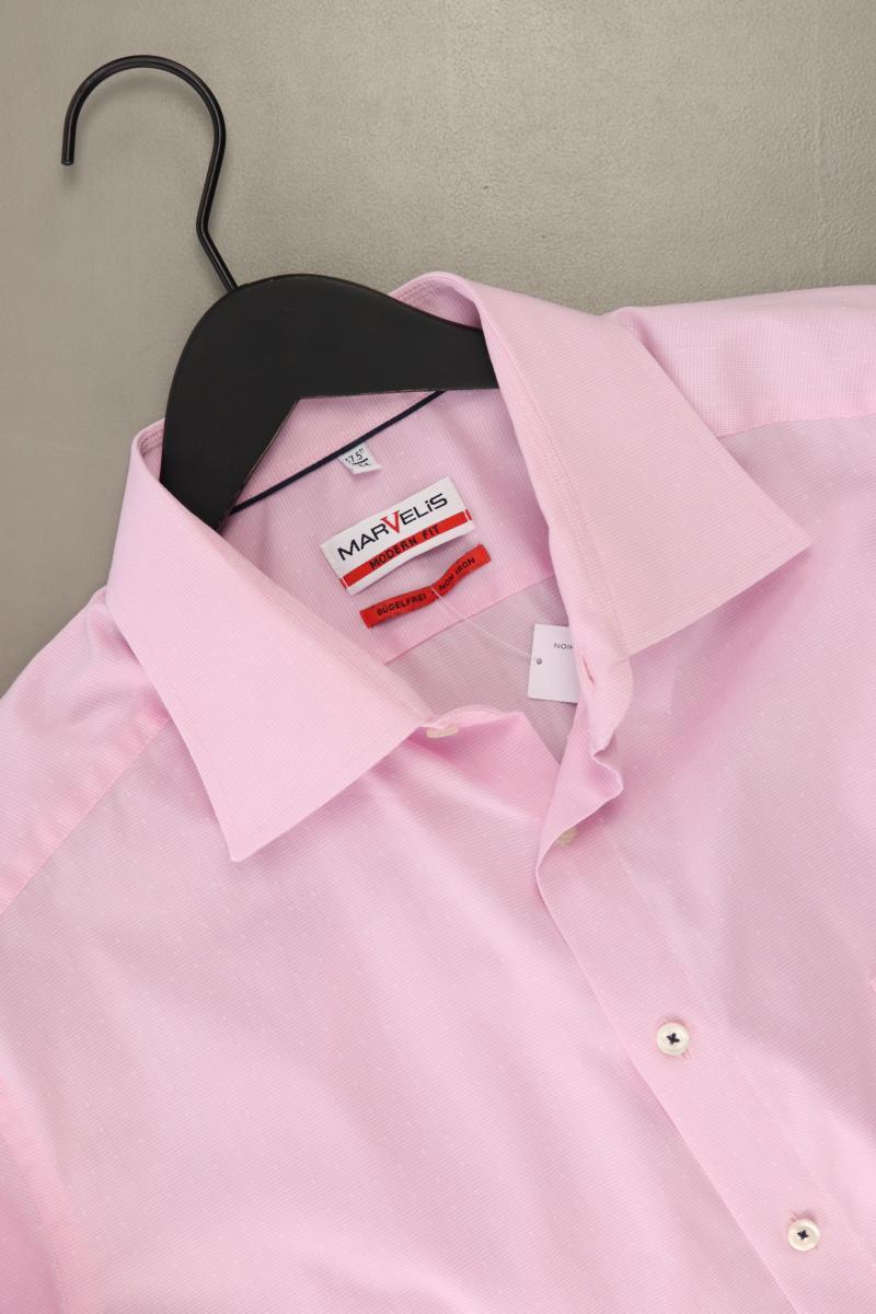 MARVELIS Langarmhemd für Herren Gr. Hemdgröße 44 rosa aus Baumwolle